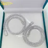 Joias finas Moissanite Hop 925 Hip Chain Link Diamante Colar Prata 10mm Corrente Cubana Iced Out Rpewx