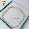 Vente chaude Mode Chaîne Cubaine Collier Bracelet 8mm 10mm 13mm Argent 925 Moissanite Chaîne à maillons cubains Vjclv