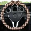 Steering Wheel Covers Bownot Prismatic Checkered Car Cover Fiber Vintage Auto Decoration Protector Interior Accessories