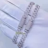 7mm bredd En rad isad ut mansmycken GRA -certifikat Pass Diamond Tester VVS1 Moissanite Cuban Chain Halsband Uoaie