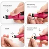 Nail Manucure Set Fushia Rose USB Kit de perceuses à ongles électriques Supprimer le vernis Manucure Pédicure 6pcs Lime à ongles Bandes de ponçage Machine Nail Art Pen 230809
