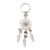 Lots Dream catcher Charms Key Rings Chakra Crystal Gravel Chip Stone Beads Key Chain Agate Jade Bag ACC