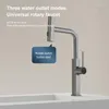 Küchenarmaturen, drehbarer Wasserfall-Wasserhahn, Digitalanzeige, Pull-Drei-Modus-Wasserauslaufhahn, Waschbecken, Bar, Badezimmer, multifunktional