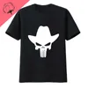 Męskie koszulki Western Cowboy Skull Cotton T-Shirt Men Ubranie Hipster Oryginalne ubrania Y2K Casual Camiseta Hombre Tshirt Camisa