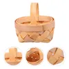 Bottiglie di stoccaggio 12 pezzi Mini biscotti Cesto intrecciato Trucioli di legno Decorazioni per la casa Ornamenti natalizi in legno Giocattoli per bambini