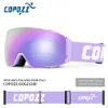 Лыжные очки Copozz Магнитные поляризационные лыжные очки Противотуманные зимние двухслойные защитные очки UV400 Мужские лыжные очки Очки с футляром для линз 230907