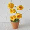 Fleurs décoratives tricotées à la main muguet en pot plantes artificielles au crochet bonsaï cadeau pour bureau esthétique idées de chambre décor