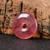 Pendant Necklaces 4A Natural Strawberry Quartz Safety Buckle Crystal DIY Beads For Jewelry Making