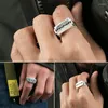 Cluster Rings Free Testing Certificate Ring Real 925 Sterling Silver Creative Razor Luxury Fine Jewelry Women Men's 2023 In R62