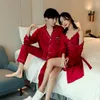 Women's Sleepwear 2023 Couple Pajamas Men's Suit Hanging Skirt Bathrobe Ice Silk Two-piece Fashion Home Clothes