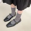 Kvinnors strumpor solid färg koreansk mode sommar tunt andningsbar besättning casual harajuku streetwear elastic lös långa sox