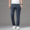 Jeans pour hommes Style classique Hommes Marque Business Casual Stretch Slim Denim Pantalon Bleu Clair Gery Pantalon Mâle