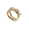 anel de designer senhoras corda nó anel de luxo com diamantes anéis de moda para mulheres jóias clássicas 18K banhado a ouro rosa casamento atacado K3