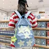 Backpacks DIHOPE Japanese Cute Girl Small Crowd Selfmade Pentagram Backpack ins Versatile College Student Schoolbag High School Backpack 230906