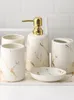 Bath Accessory Set High-end Ceramic Bathroom Accessories Washing Tool Mouthwash Cup Soap Toothbrush Holder Tray Household El