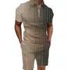 Męskie dresy, swobodny garnitur Summer krótko-rękawowy koszula polo i szorty dwuczęściowy golf fitness Wysokiej jakości odzież modowa