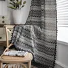 Tenda Tende semi oscuranti Soggiorno Camera da letto Decorazioni per la casa Boho Nero Bianco Onda Tessuto di cotone poliestere jacquard geometrico