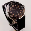 Montre-bracelets mécaniques 41 mm hommes Watch Sapphire Glass Rubber Band Mouvement Miyota Marques Lumineuses Cortre