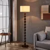 Lampadaires français style vintage noyer LED pour salon chambre lampe de chevet télécommande Dim lumières ambiantes décor à la maison