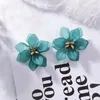 Orecchini pendenti 2023 Hyperbole Flower Donna Acrilico Grande Bianco Arancione Verde Vacanza