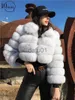 Women's Fur Faux Fur Inwoman Hot Style Real Raccoon Fur Coat Women Fur Coat In Autumn Winter Fashionable Warm Women's Fur Jacket Genuine Leather Coat x0907