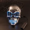 Máscaras de festa Halloween LED Light Up Máscara LED Máscara de Crânio Assustador Máscara Cosplay para Club Festival Festas Acessórios de Traje X0907