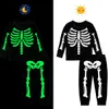 Specjalne okazje Kids Halloween kostium chłopiec szkielet szkieletowy w ciemnych dziewczynach jednorożec Costium karnawał zabawne ubrania cosplay imprezowe zestawy odzieży 230906