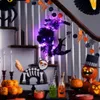 Autres fournitures de fête d'événement Halloween Glowing Couronne Décoration Chauve-souris Branches noires avec LED Porte et fenêtre Guirlande Décoration pour ambiance effrayante 230906