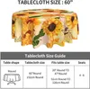 Table Cloth Sunflower Tablecloth Fall Round 60 Inch Waterproof Dining Cover Durable For Kitchen Room