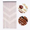 Curtain Wooden Bamboo Bead Rope Handmade Partition Divider For Living Room Bedroom Porch Home Decor Hanging String Door Curtains