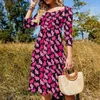 Casual Dresses Pink Dress Woman Animal Print Street Style Sexy Beach Graphic Clothing Big Size 5XL 6XL