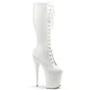 20cm Lace Up Stiletto Super High Heels Long Boots Patent Leather Boot Steel Pipe Dance Striptease Shoes White Red Black for girls party shoes