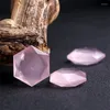 Pingente colares natural rosa quartzo hexagrama cristal cura moda diy colar clássico jóias menina artesanal ornamento presente 1 pçs