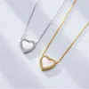 Chains S925 Sterling Silver Heart-shaped Shell Pendant Necklace For Women Light Luxury High Sense Diamond Inlaid Clavicle Chain