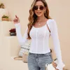 Women's Sweaters Sexy Knitted Set Y2k Korean Fashion Tops For Women 2023 Slim Crop Knit Pullovers Long Sleeve Top