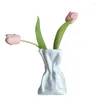 Vasi Ins Cream Wind Alto livello di apparenza Creativo Origami Pieghe Vaso di ceramica irregolare Soggiorno Tavolo Set Decorazione Regalo