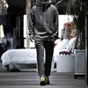 Herrspårssufter Ställ in zip upp hoodie för män streetwear gym grå färg casual vår hösten vinterkläder överdimensionerade toppar