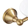 Ensemble d'accessoires de bain, porte-savon Antique, vaisselle de salle de bain en Bronze brossé avec supports en céramique pour toilettes