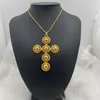 Charms Gold Farbe Äthiopisches Kreuz Anhänger Kette Halsketten Für Frauen Mädchen Eritrea Schmuck Afrikanische Kreuze Party Geschenk