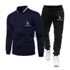 Men's Tracksuits 2023 New HAZZYS Print Plaid Jacket Suit High Quality Men's Sports Casual Fashion Jacket Zipper Shirt x0907