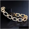 Wedding Bracelets Choucong Brand Luxury Jewelry Wedding Bracelet 18K White Gold Fill Pave Sapphire Cz Diamond Zircon Simple Fashion Pa Dhdvr