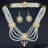 Conjuntos de joyas Neovisson 18K Color oro Marruecos exuberante novia perla collar con cuentas pendiente pulsera para mujeres entrega de gota dhdj7