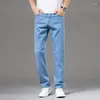 Jeans pour hommes Style classique Hommes Marque Business Casual Stretch Slim Denim Pantalon Bleu Clair Gery Pantalon Mâle