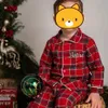 Pajama pasująca do Flannel Boys and Girls Baby Family Dzieci Kids Christmas Pikamas Red Toddler Long Sleeve PJS 230906