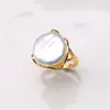 Cluster Rings Smvp Natural Freshwater Baroque Pearl Ring Retro Style 14K Notes Gold Irregular Shaped Button RFD
