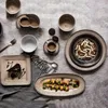 식기 세트 세라믹 플레이트 테이블웨어 차 knifutlery 여행 주방 요리 조리기구 utensiltalheres conjuntodinnerware