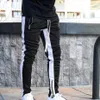 Jodimitty Mens Joggers Zipper Casual Pants Fitness Tracksuit Bottoms Sweatpants Byxor Black Gyms Jogger Track Pants237W