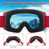 Lunettes de ski Ensemble de lunettes de ski magnétiques Anti-buée 100% Protection UV400 Lunettes de neige Snowboard pour hommes femmes OTG sur lunettes Lunettes de ski 230907