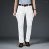 Pantalon masculin Smart Smart Men pantalon denim Vêtements mince Summer Corée Style droit régulier blanc pour 100 coton 2024