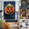 Andra evenemangsfest levererar handgjorda vävda pumpa krans halloween dekor hänge ornament för trädgårdsstaket ytterdörr hängande dekor för hem 30x30 cm 230906